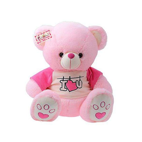 Cute 15 Inch Pink Teddy Bear wearing I Love You T-shirt